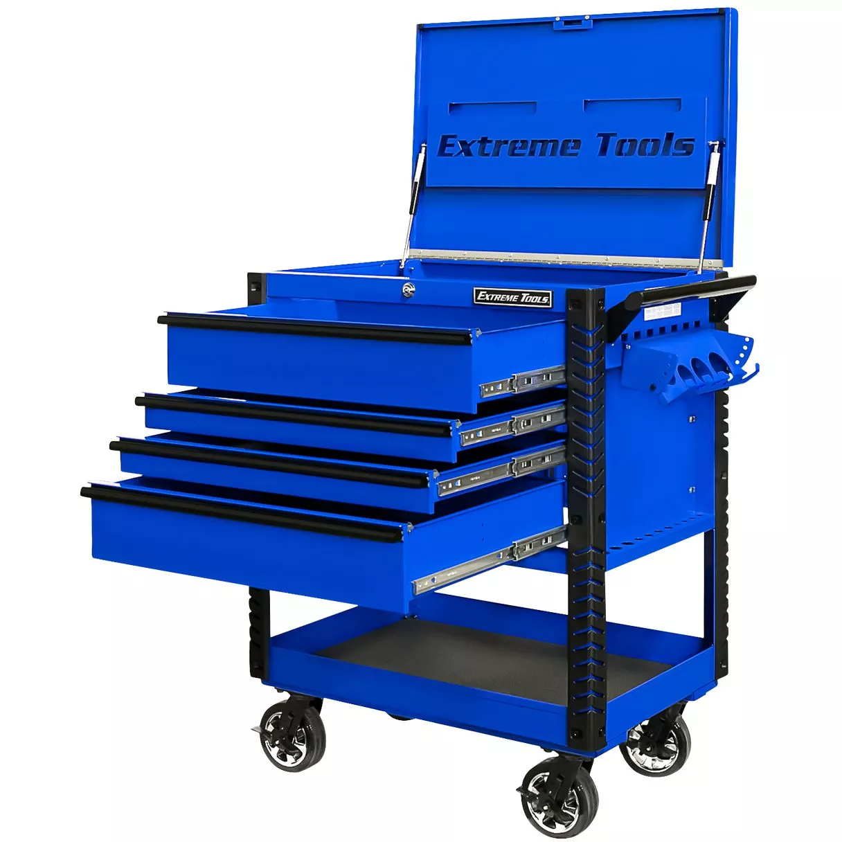 Extreme Tools 33" 4 Drawers Deluxe Tool Cart with Pry Bar Holders - Image 14