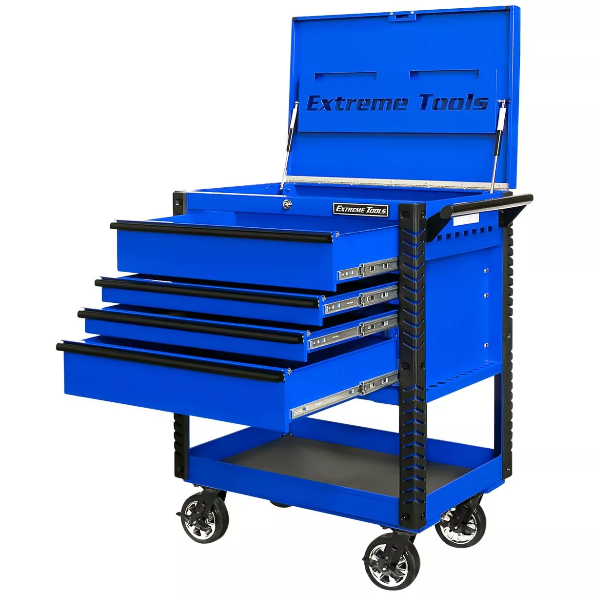 Extreme Tools 33" 4 Drawers Deluxe Tool Cart with Pry Bar Holders - Image 13