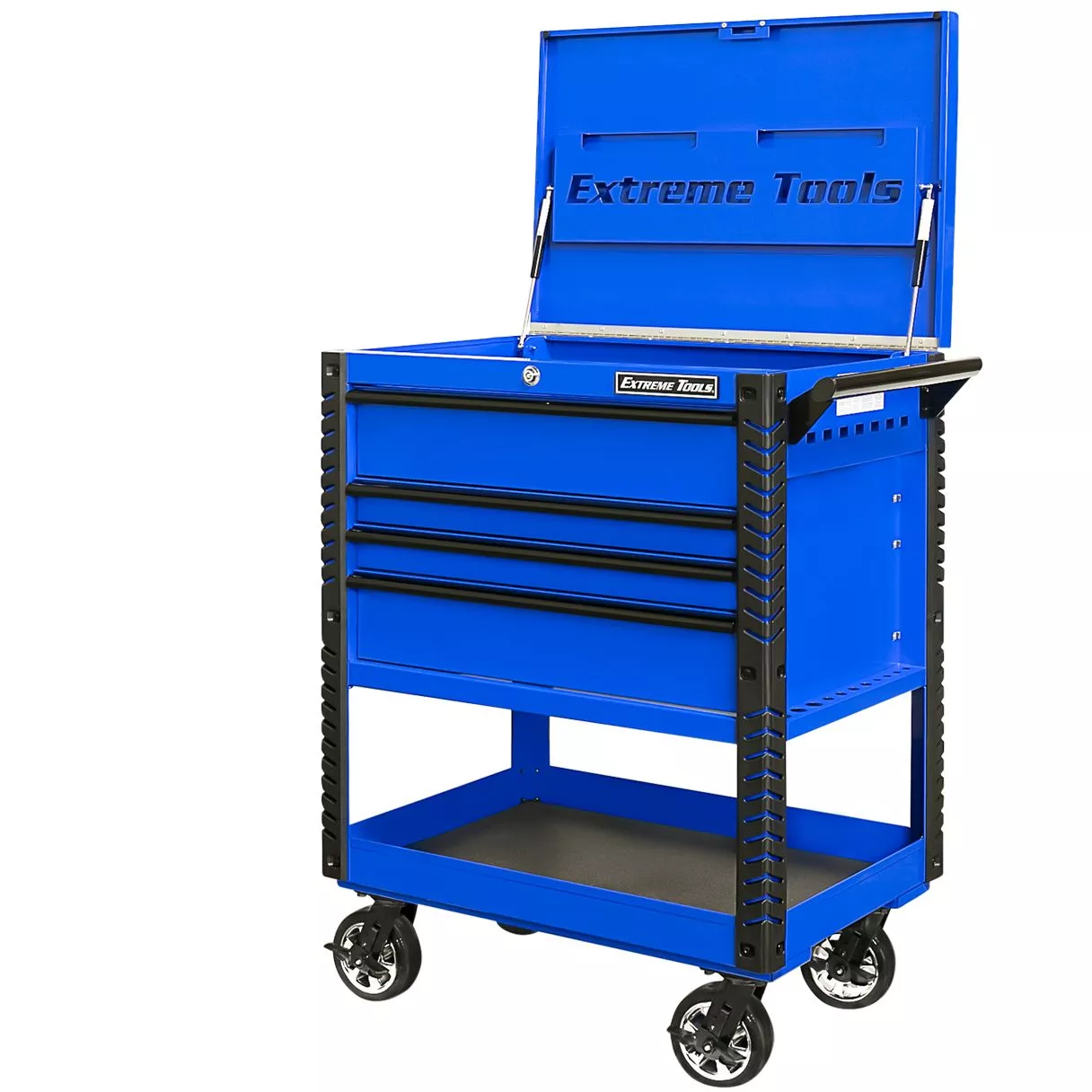 Extreme Tools 33" 4 Drawers Deluxe Tool Cart with Pry Bar Holders - Image 12