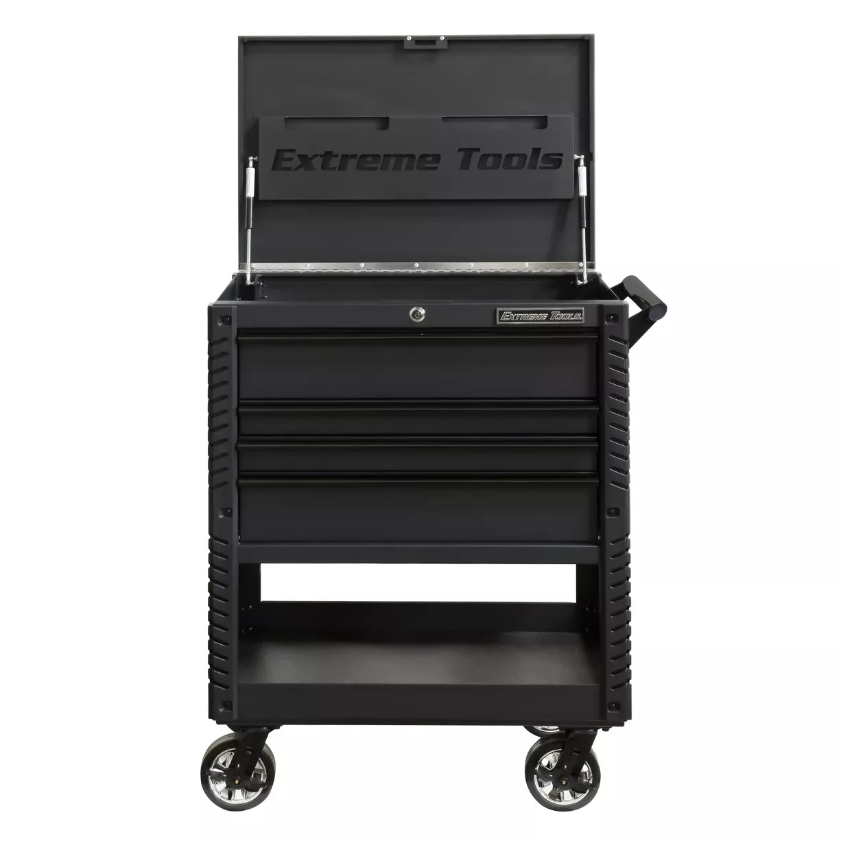 Extreme Tools 33" 4 Drawers Deluxe Tool Cart with Pry Bar Holders - Image 6