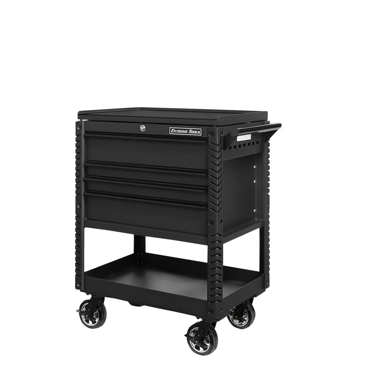 Extreme Tools 33" 4 Drawers Deluxe Tool Cart with Pry Bar Holders - Image 3