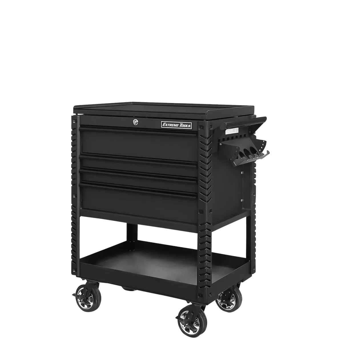 Extreme Tools 33" 4 Drawers Deluxe Tool Cart with Pry Bar Holders - Image 4