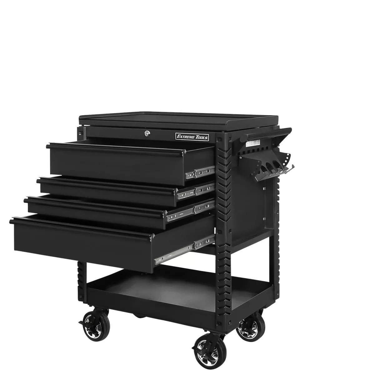 Extreme Tools 33" 4 Drawers Deluxe Tool Cart with Pry Bar Holders - Image 8