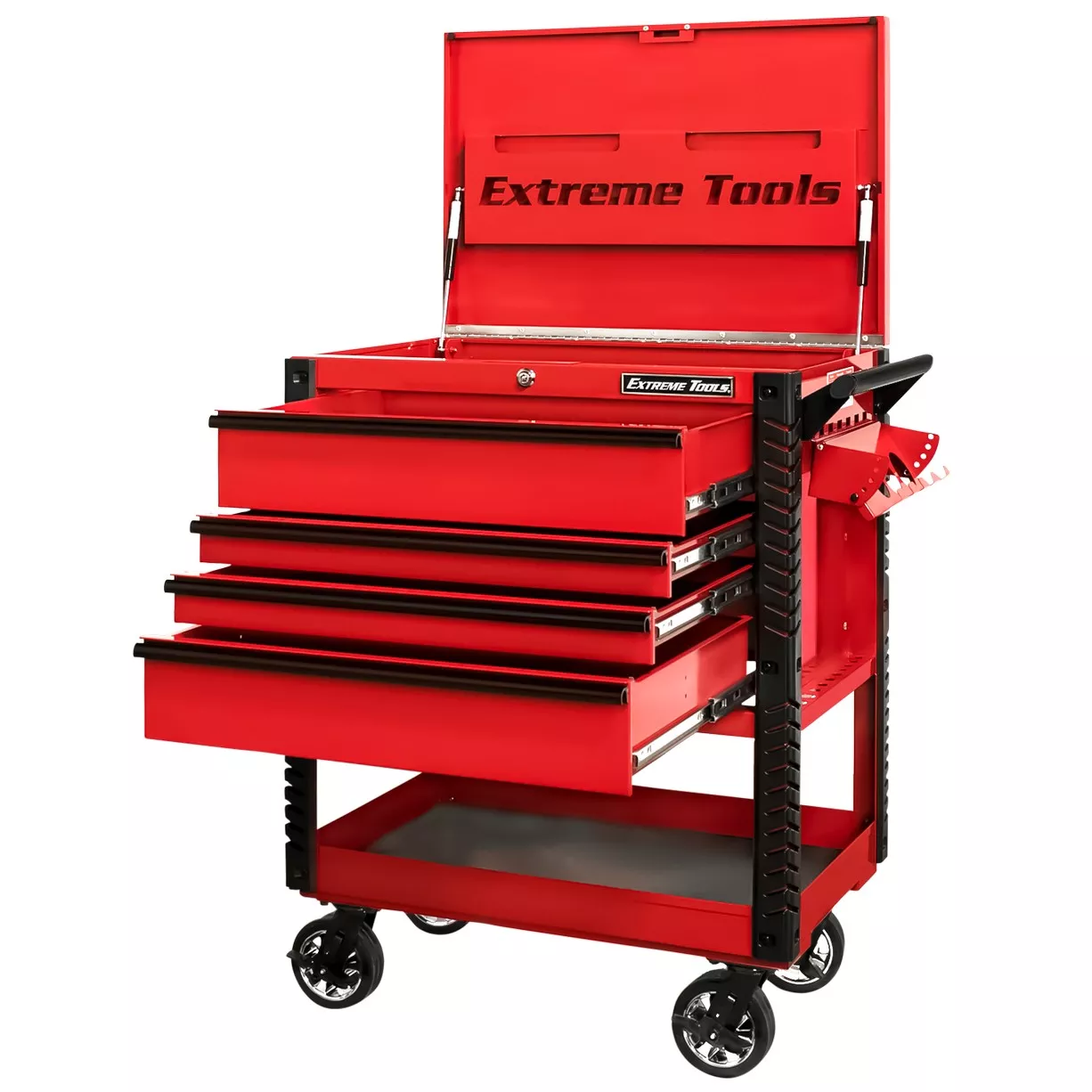Extreme Tools 33" 4 Drawers Deluxe Tool Cart with Pry Bar Holders - Image 21
