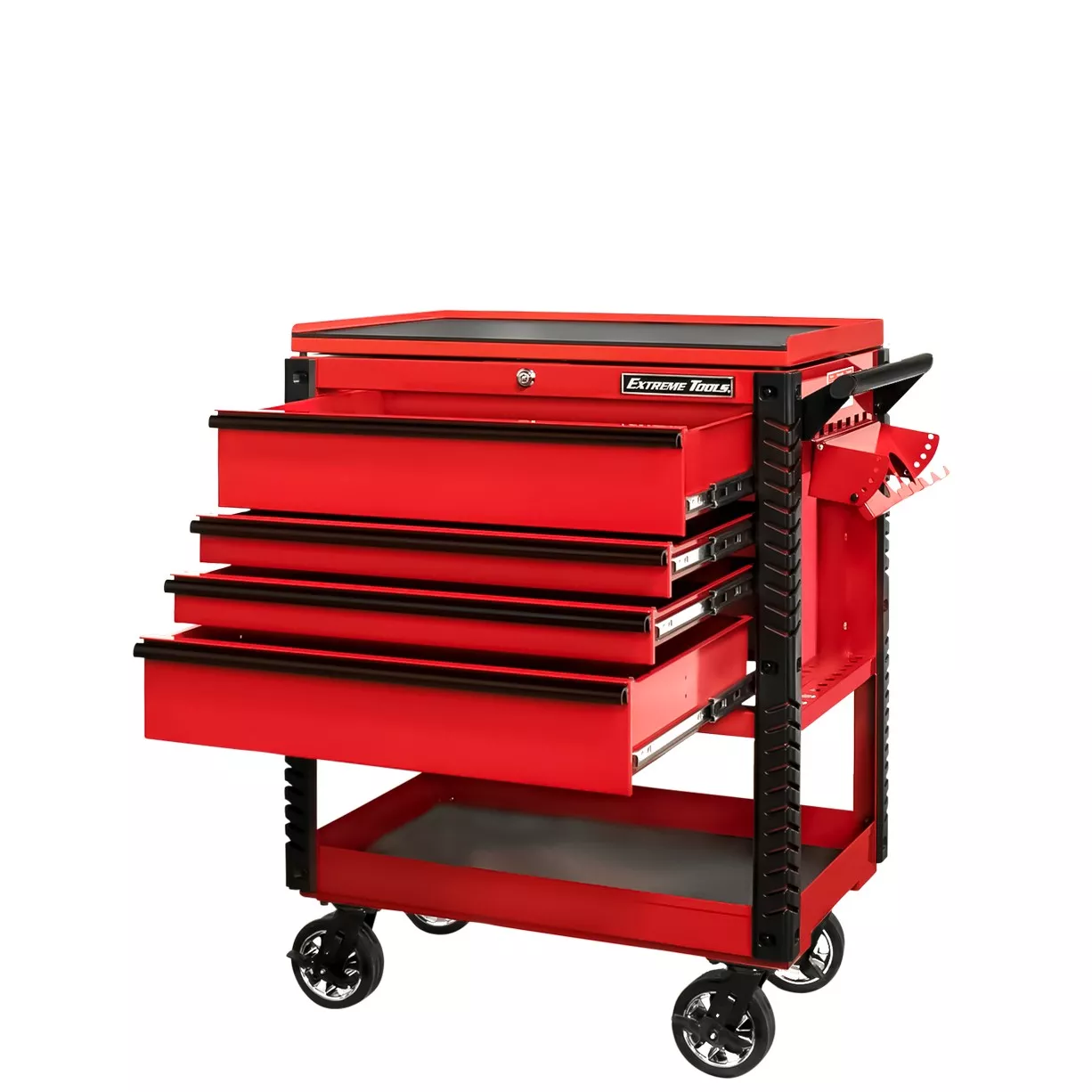 Extreme Tools 33" 4 Drawers Deluxe Tool Cart with Pry Bar Holders - Image 22