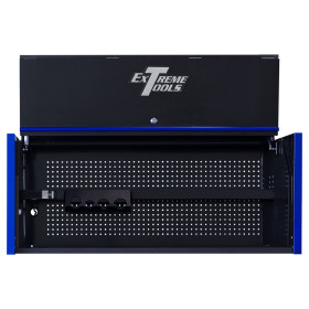 Extreme Tools RX 55 x 25 Power Workstation Hutch - RX552501HCBKBL-Open-Lid
