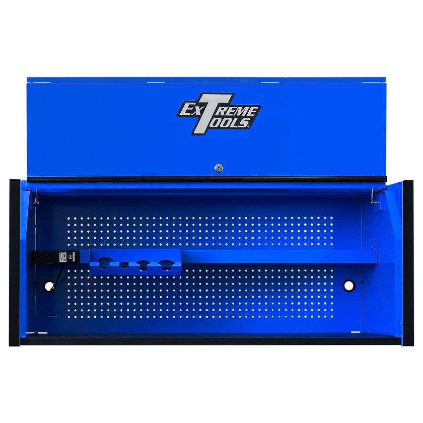 Extreme Tools RX 55 x 25 Power Workstation Hutch - RX552501HCBLBK-Open-Lid