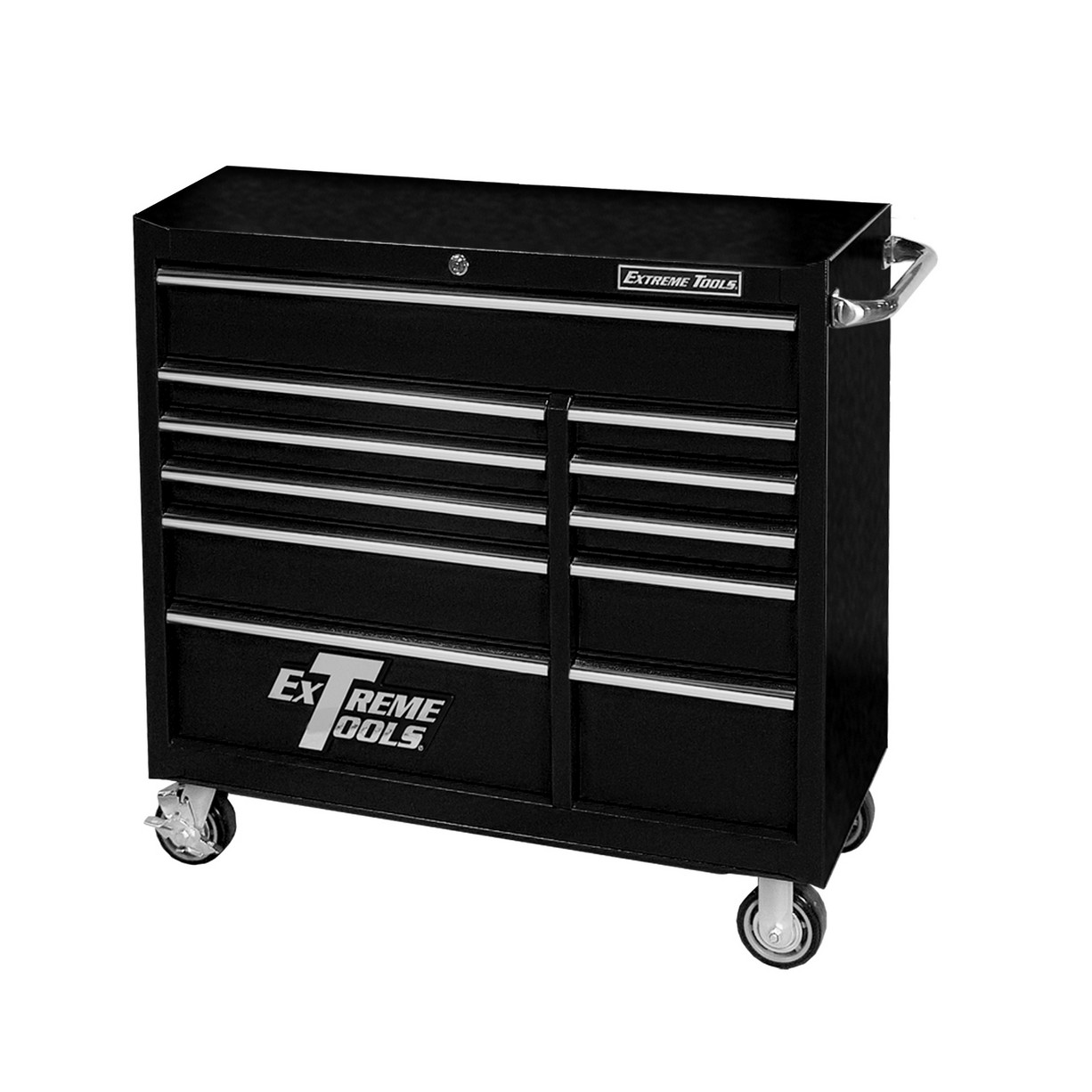 Extreme Tools PWS4124RCTXBK 41 inch 11 Drawer 24 inch Deep Roller Cabinet - Black