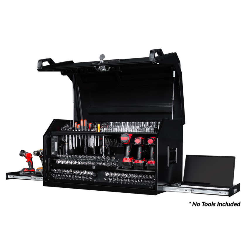 PWS4124TXBK-Exteme Tools 41 inch Portable Workstation - Right Side Open - Shown with Tools