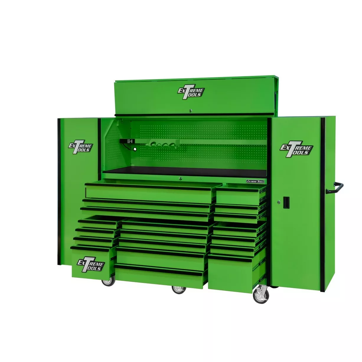 Extreme Tools 72" x 25" 19 Drawers Roller, Hutch & 2 Side Lockers Combo - Image 14