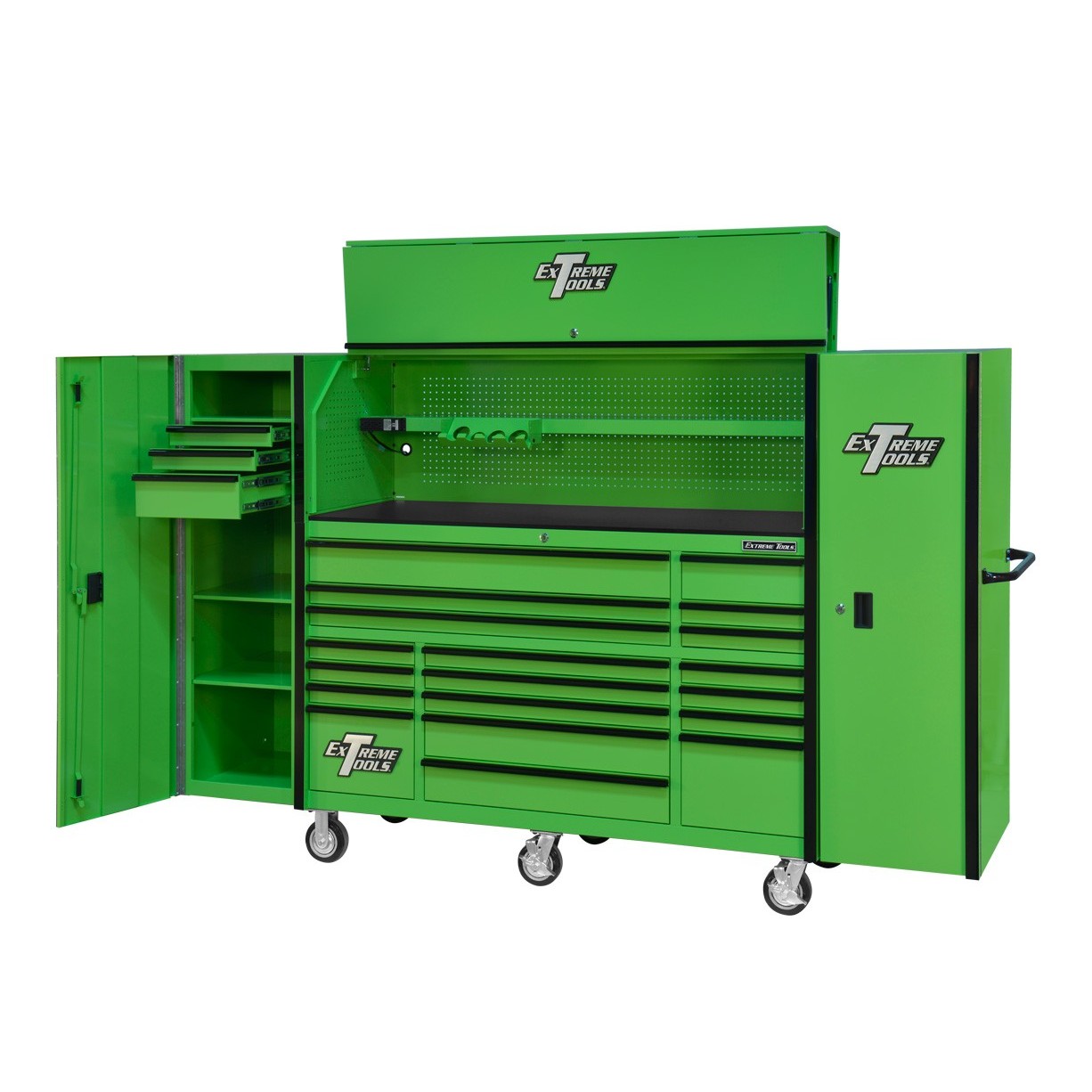 MAXIM 72” Green Toolbox Top Chest & Roll Cabinet Combo with 28