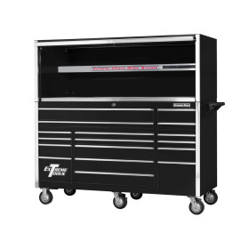 Alternative view of 72" 17 Drawers Professional Roller Cabinet & Extreme Power Workstation Hutch Combo