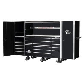 72" Roller Cabinet with Hutch and 2 Side Lockers