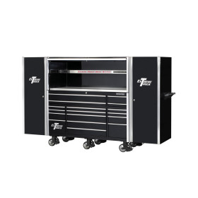 Alternative view of 72" 29 Drawers Professional Roller Cabinet, Extreme Power Workstation Hutch & Side Cabinets & ProCasters Combo