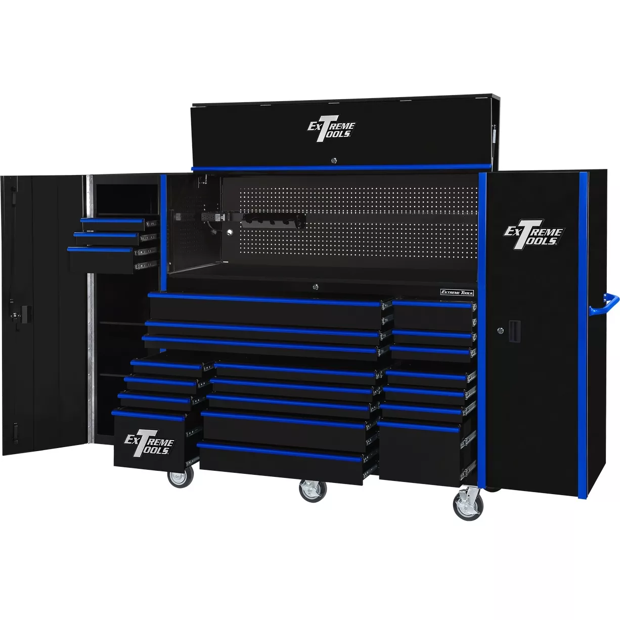 Extreme Tools 72" x 25" 19 Drawers Roller, Hutch & 2 Side Lockers Combo - Image 7