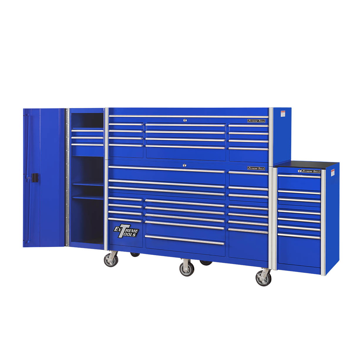 RTB Exclusive Combo: 72 Roller Tool Cabinet, Top Hutch, 2 Side Lockers