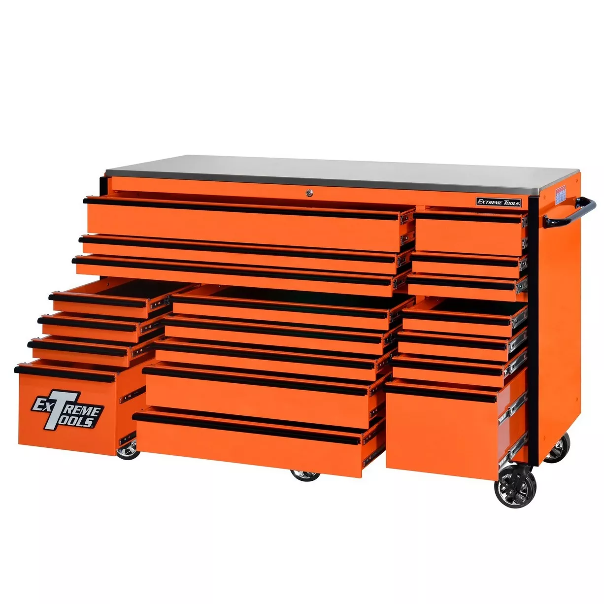 Extreme Tools RX Series 72" 19 Drawers 25" Deep Roller Cabinet, 150 lbs. Slides - Image 2