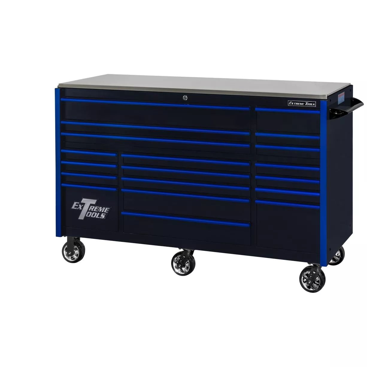 Extreme Tools 72" x 30" Deep, 19 Drawers Triple Bank Roller Cabinet - Image 11