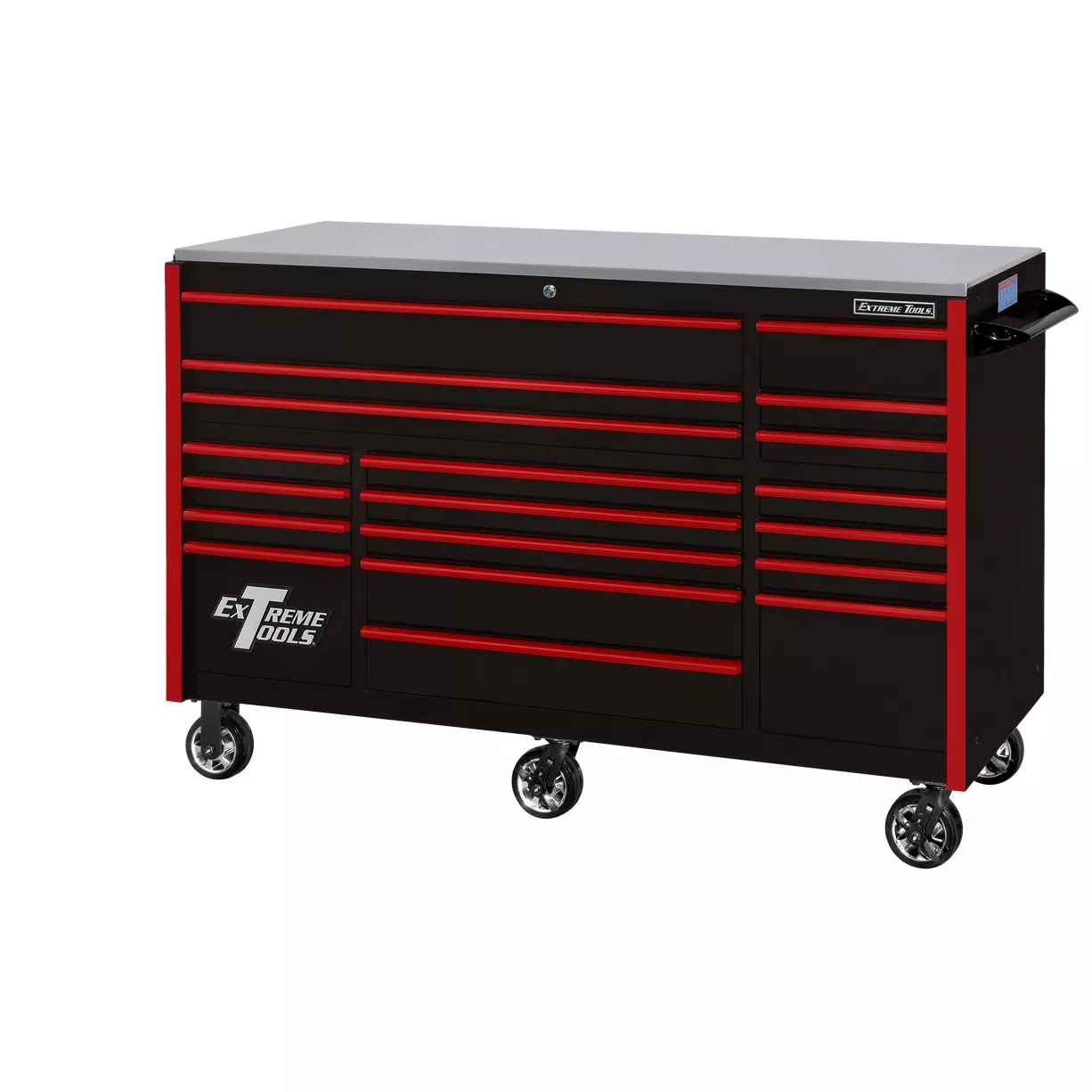 Extreme Tools 72" x 30" Deep, 19 Drawers Triple Bank Roller Cabinet - Image 24