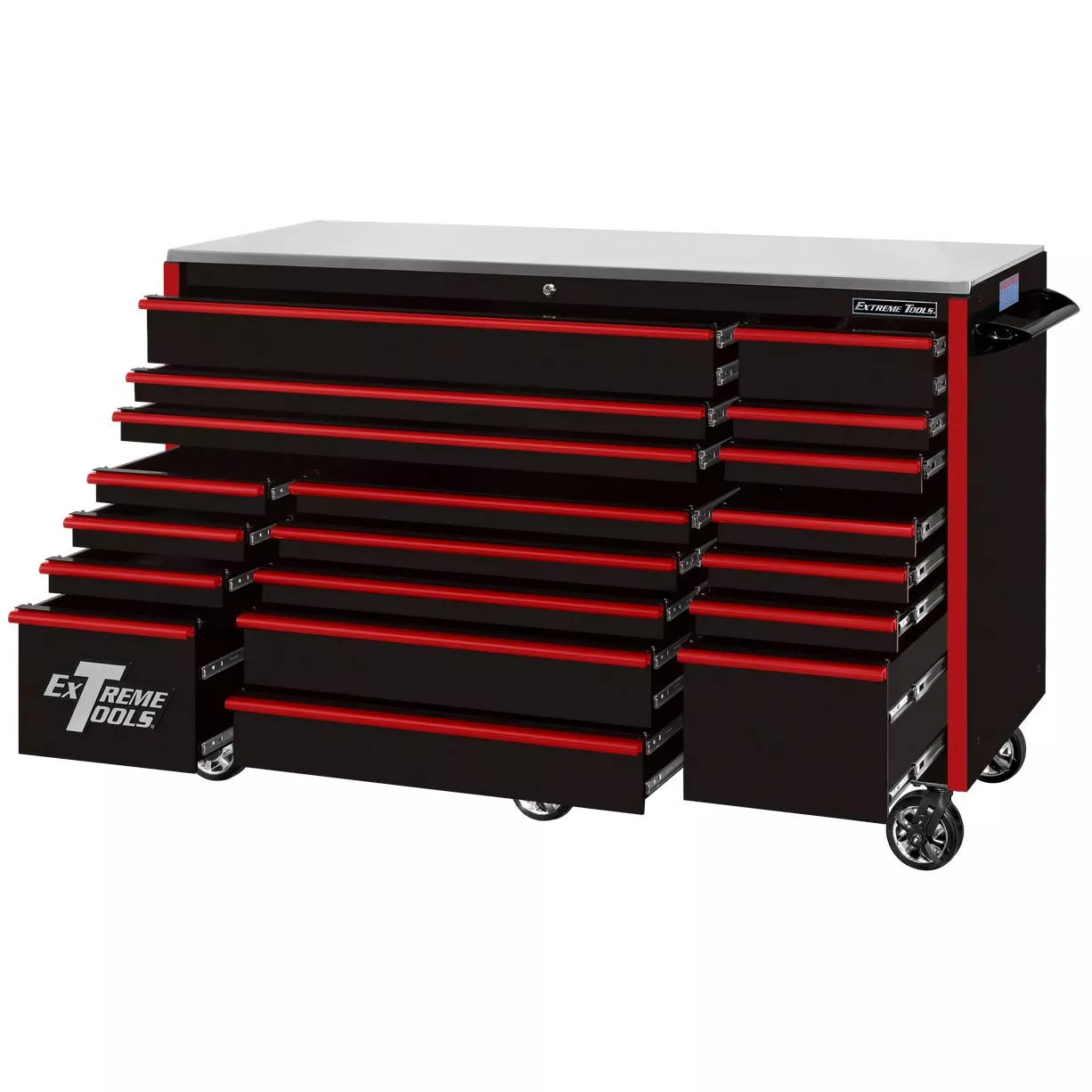Extreme Tools 72" x 30" Deep, 19 Drawers Triple Bank Roller Cabinet - Image 22