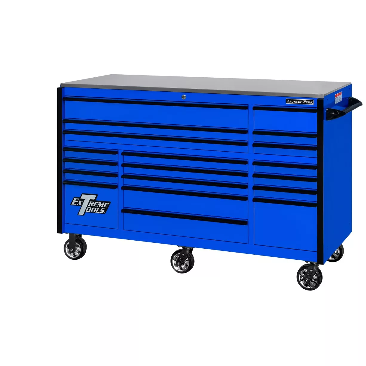 Extreme Tools 72" x 30" Deep, 19 Drawers Triple Bank Roller Cabinet - Image 4