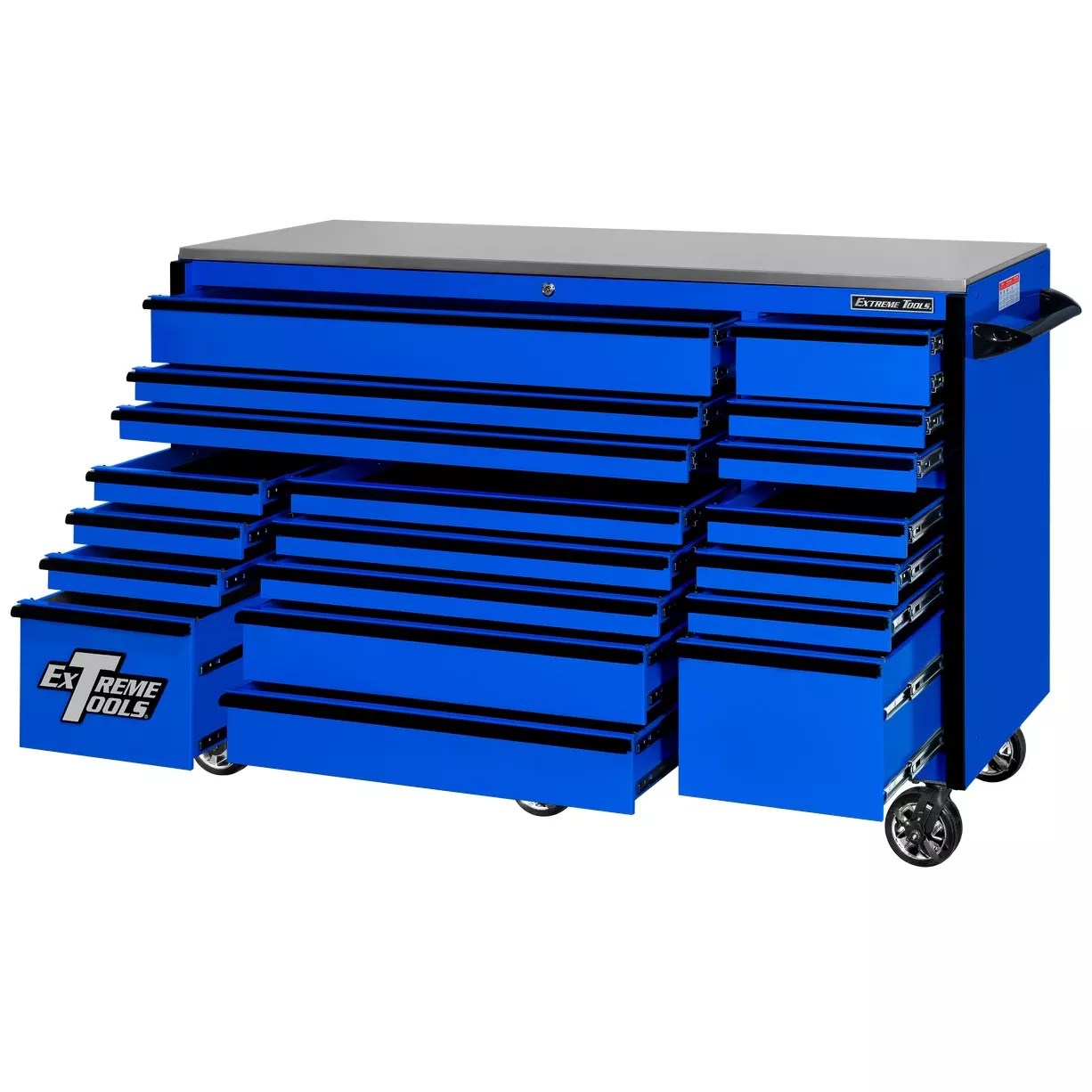 Extreme Tools 72" x 30" Deep, 19 Drawers Triple Bank Roller Cabinet - Image 5