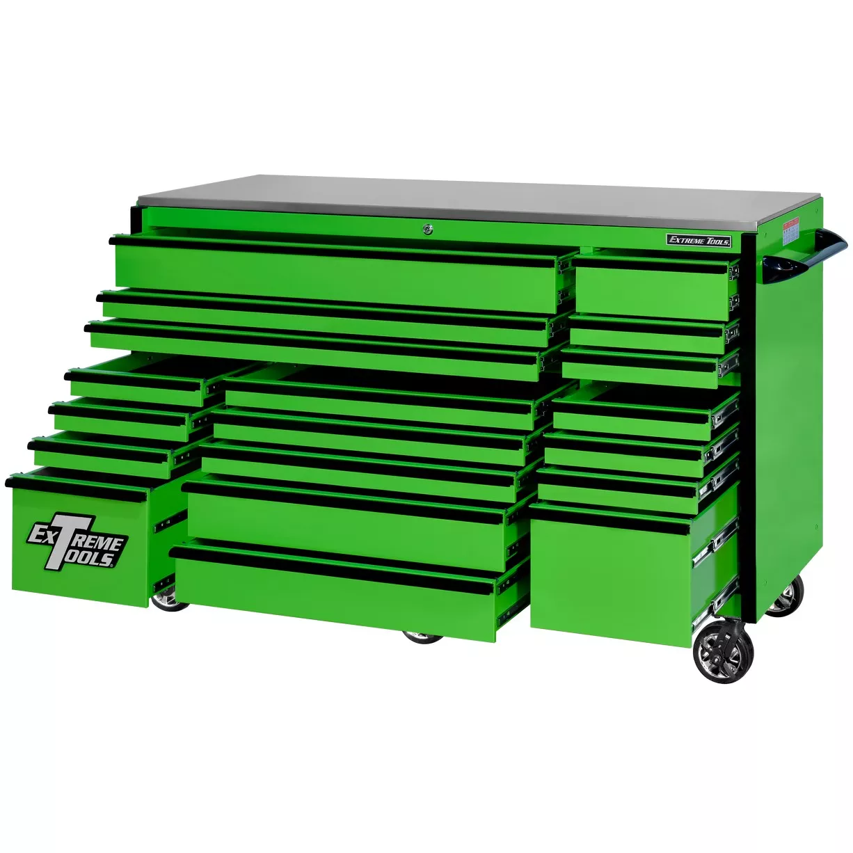 Extreme Tools 72" x 30" Deep, 19 Drawers Triple Bank Roller Cabinet - Image 16