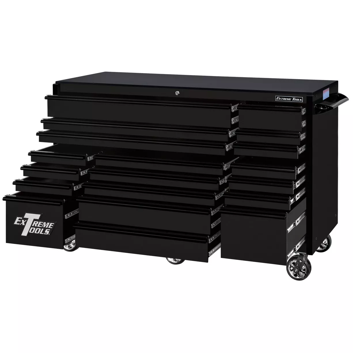 Extreme Tools 72" x 30" Deep, 19 Drawers Triple Bank Roller Cabinet - Image 17
