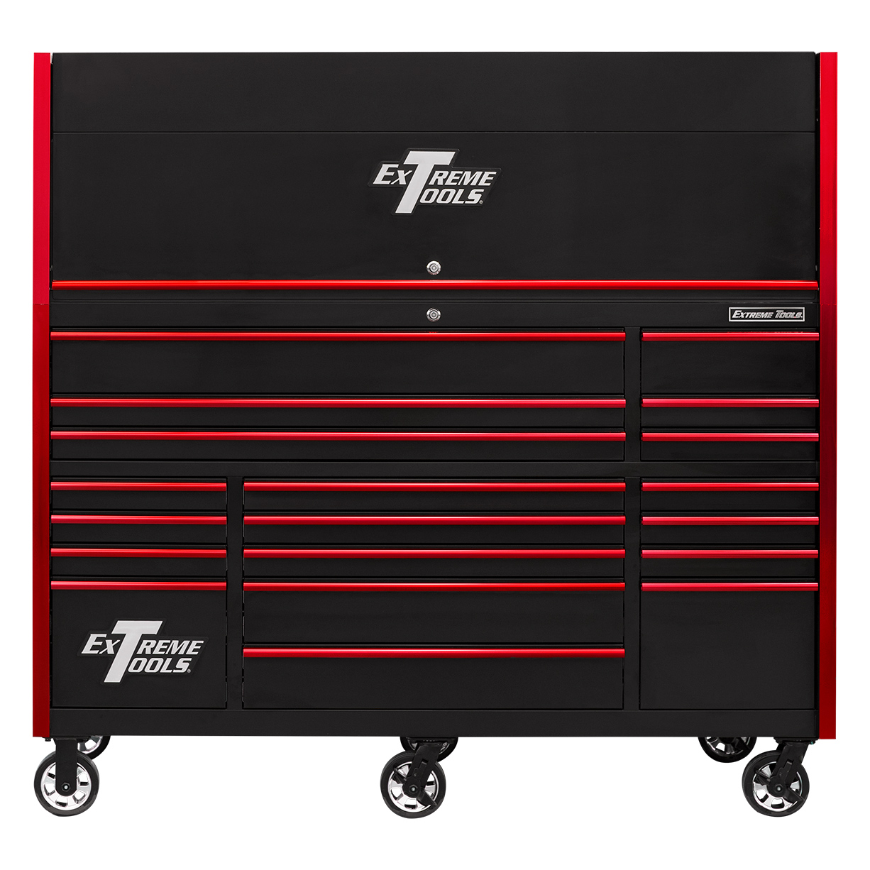 Extreme Tools Combo: 72 Triple Bank Roller Cabinet, Top Hutch - RTB
