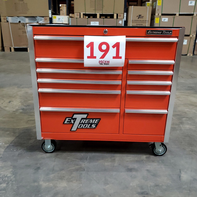 Scratch and Dent _ SD-EX4111RCOR _ Extreme Tools 41 in. 11 Drawer Roller Cabinet, Orange with Chrome Handles_02