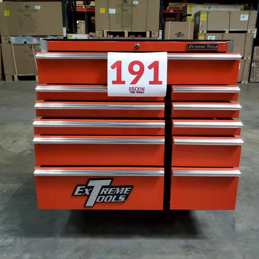 Scratch And Dent   SD EX4111RCOR   Extreme Tools 41 In. 11 Drawer Roller Cabinet Orange With Chrome Handles 07 840x840 