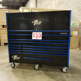 Alternative view of Showroom Demo - RTB Exclusive 72" x 25" 19 Drawers Roller Cabinet & Hutch Combo - Black/Blue