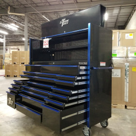 Showroom Demo - RTB Exclusive 72" x 25" 19 Drawers Roller Cabinet & Hutch Combo - Black/Blue