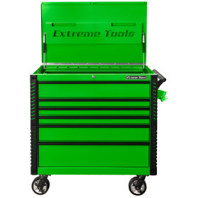Extreme Tools 41" 6-Drawer Deluxe Tool Cart with Pry Bar Holders And Flip Top