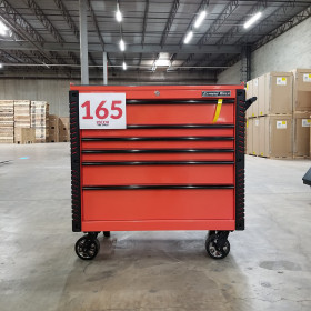 Alternative view of Showroom Demo - Extreme Tools 41" 6-Drawer Deluxe Tool Cart with Pry Bar Holders And Flip Top - Orange
