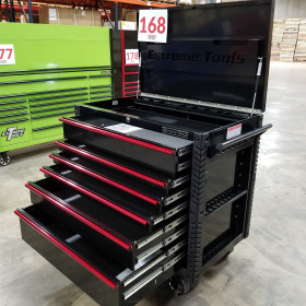 Alternative view of Showroom Demo Extreme Tools 41" 6-Drawer Deluxe Tool Cart with Pry Bar Holders And Flip Top