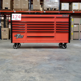 Alternative view of Scratch & Dent, Extreme Tools DX Series 72" x 21" Triple Bank Roller Cabinet, 17 Drawers - Orange/Black Showroom Demo