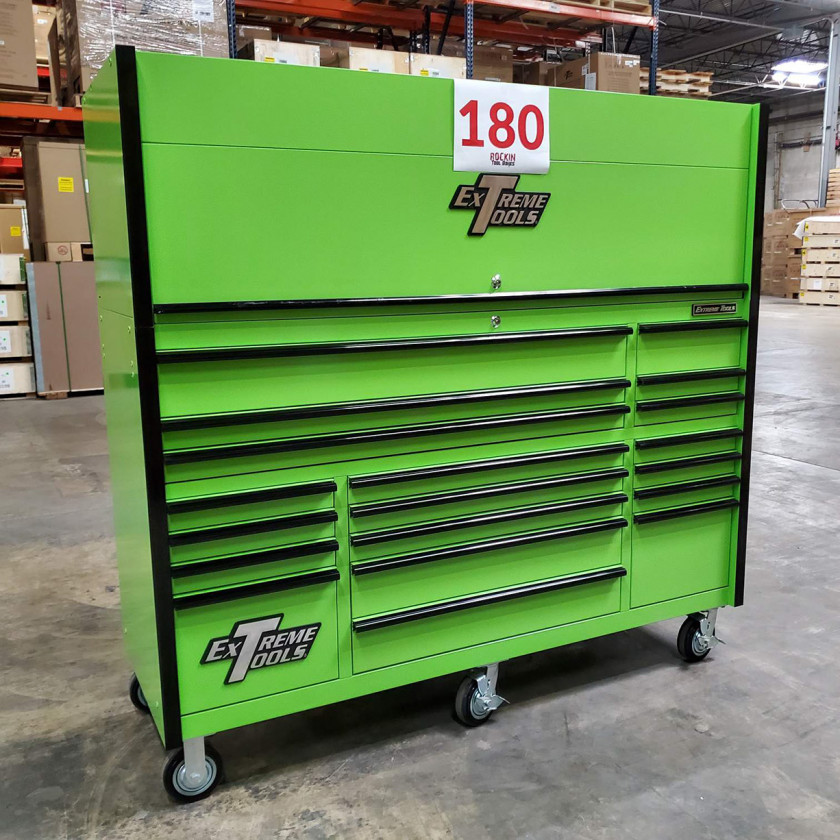 Showroom Demo Extreme Tools 72in. x 25in. Roller and Hutch Combo - Green-03