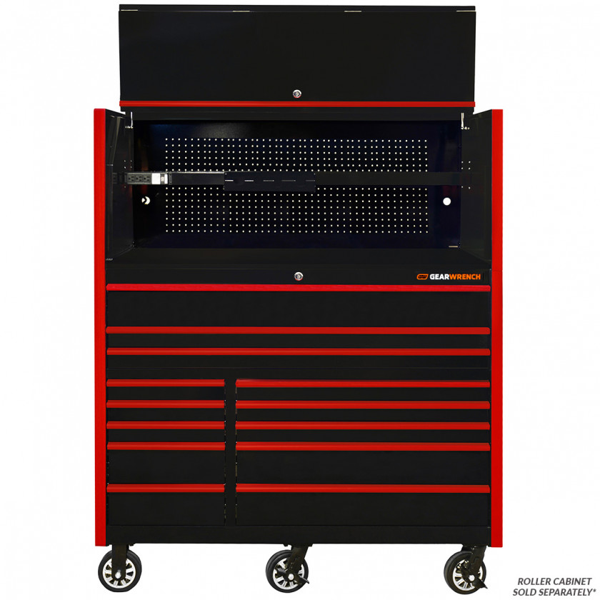GW552501HCBKR-GW552512RCBKR- Gearwrench 55inch Power Hutch with 55 inch Roller Cabinet Combo