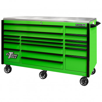 EX7217RCQGNBK-Closed - Extreme Tools EX Professional Series 72 x 30 inch Roller Cabinet with 300-600 lbs Drawer Slides - RockinToolBoxes