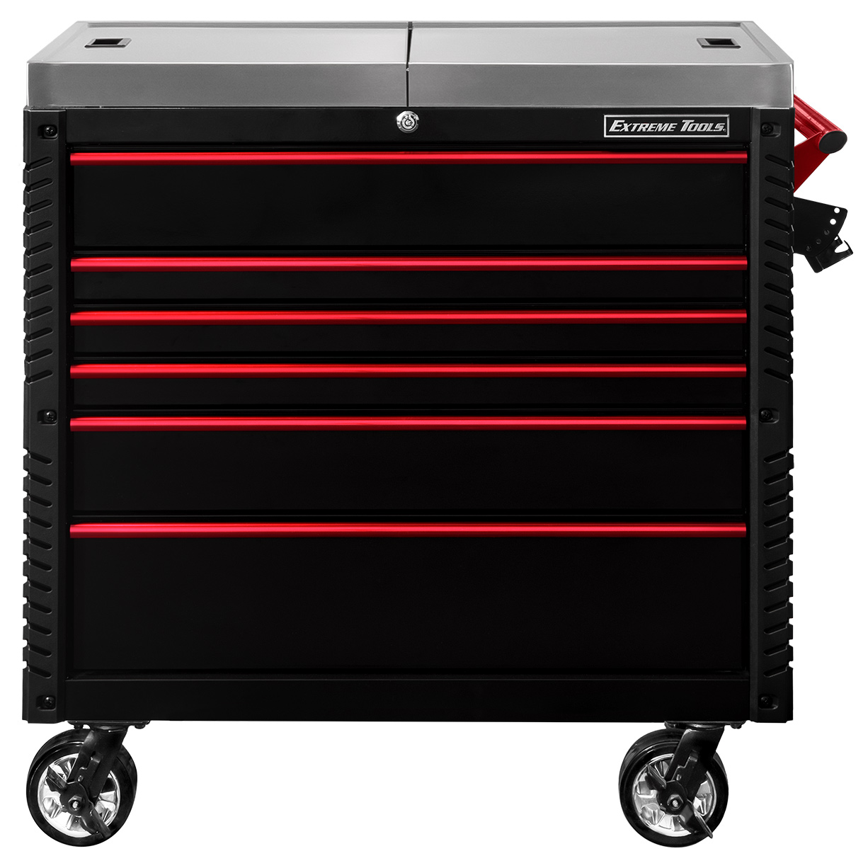 https://rockintoolboxes.com/wp-content/uploads/2023/11/EX4106TCSBKRD-Extreme-Tools-41inch-6-Drawer-Deluxe-Tool-Cart-Stainless-Steel-Slide-Top.jpg