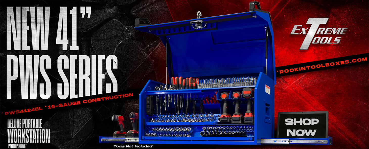 NEW EXTREME TOOLS PWS SERIES - 41 INCH DELUXE PORTABLE WORKSTATION - ROCKINTOOLBOXES